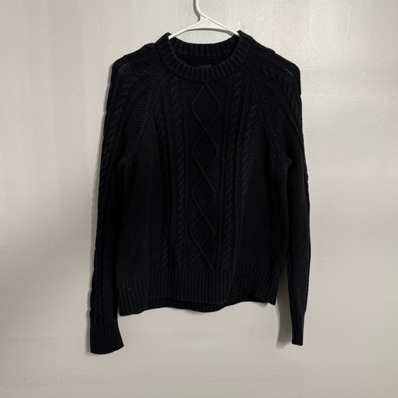 GAP Black Cable knit chic sweater M - Picture 2 of 5
